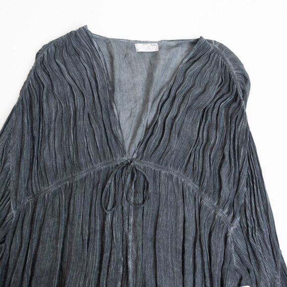Free People Juliet Kimono Duster Black One Size Boho Tiered Oversized - Picture 7 of 16